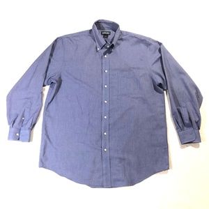 Lands End Mens LS Dress Shirt Size 17.5/36T